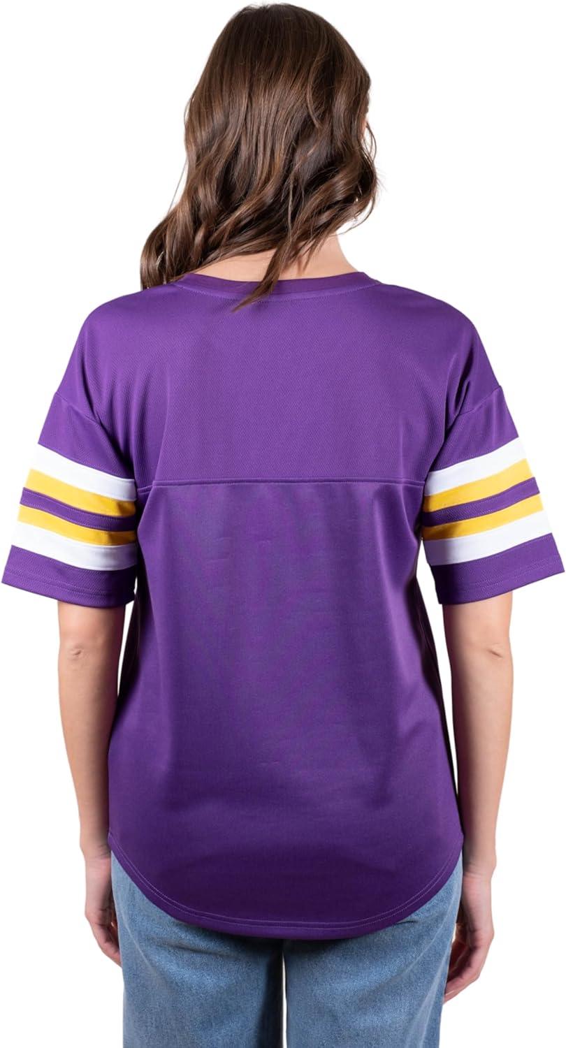 Ultra Game NFL Minnesota Vikings Womens Standard Lace Up Tee Shirt Penalty Box|Minnesota Vikings - UltraGameShop