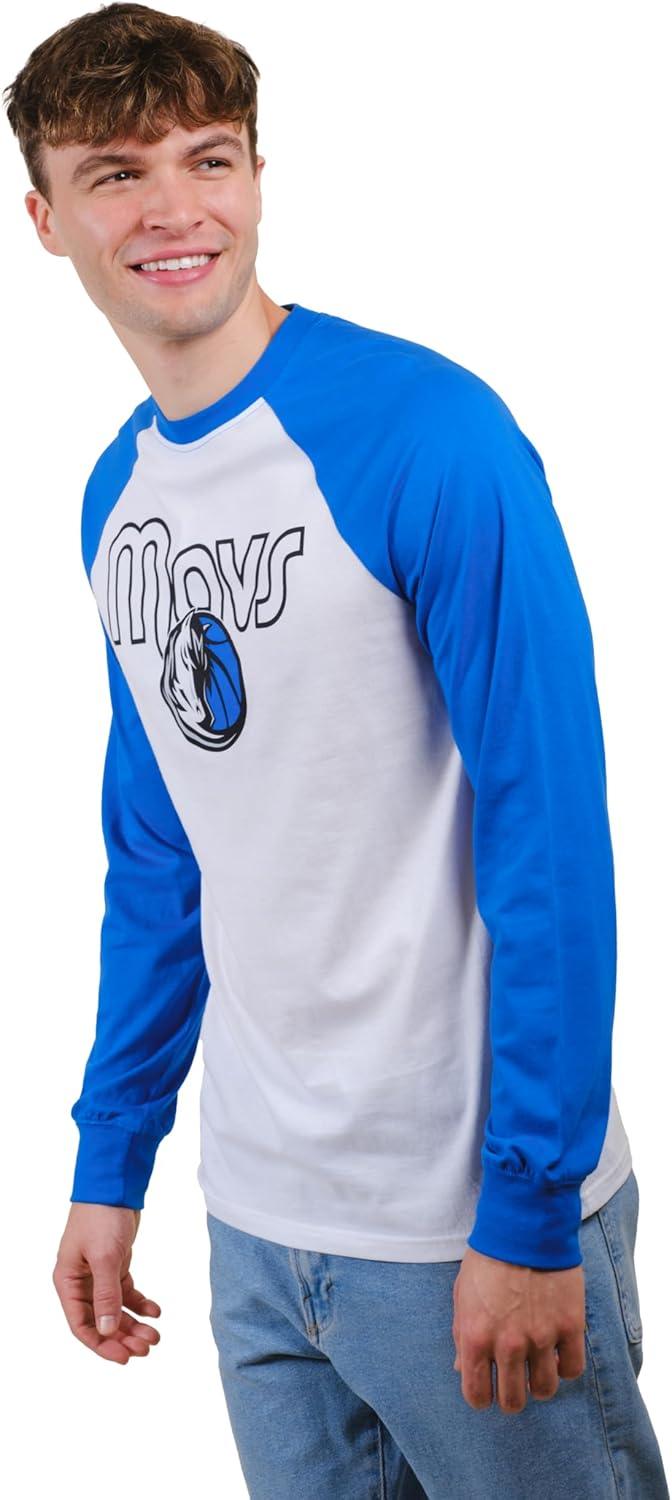 Ultra Game NBA Dallas Mavericks Men's Super Soft Raglan Baseball T-Shirt |Dallas Mavericks - UltraGameShop