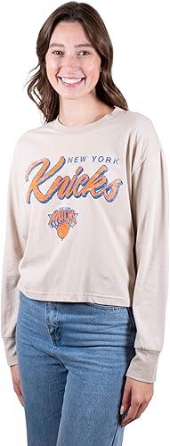 Ultra Game NBA New York Knicks Women's Super-Soft Crop Top Shirt|New York Knicks - UltraGameShop