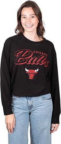 Ultra Game NBA Chicago Bulls Women's Super-Soft Crop Top Shirt|Chicago Bulls - UltraGameShop