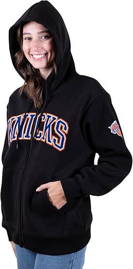 Ultra Game NBA Women's New York Knicks Super Soft Full Zip Hoodie Sweatshirt | New York Knicks - UltraGameShop