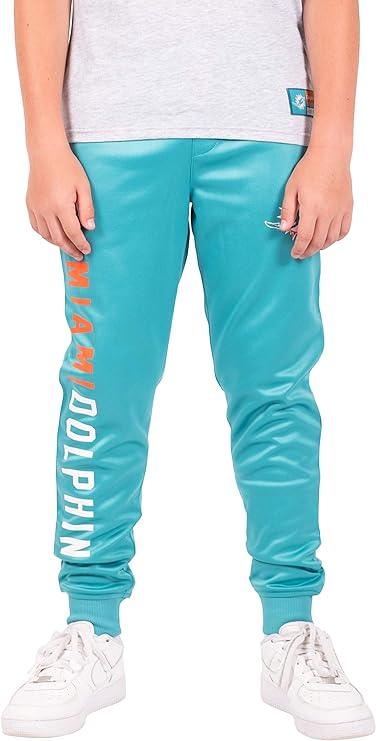 Ultra Game NFL Miami Dolphins Youth High Performance Moisture Wicking Fleece Jogger Sweatpants|Miami Dolphins - UltraGameShop