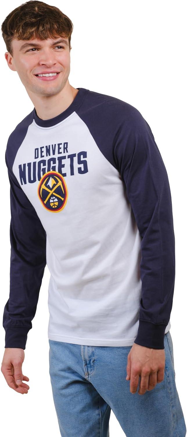 Ultra Game NBA Denver Nuggets Men's Super Soft Raglan Baseball T-Shirt |Denver Nuggets - UltraGameShop