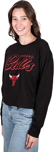 Ultra Game NBA Chicago Bulls Women's Super-Soft Crop Top Shirt|Chicago Bulls - UltraGameShop