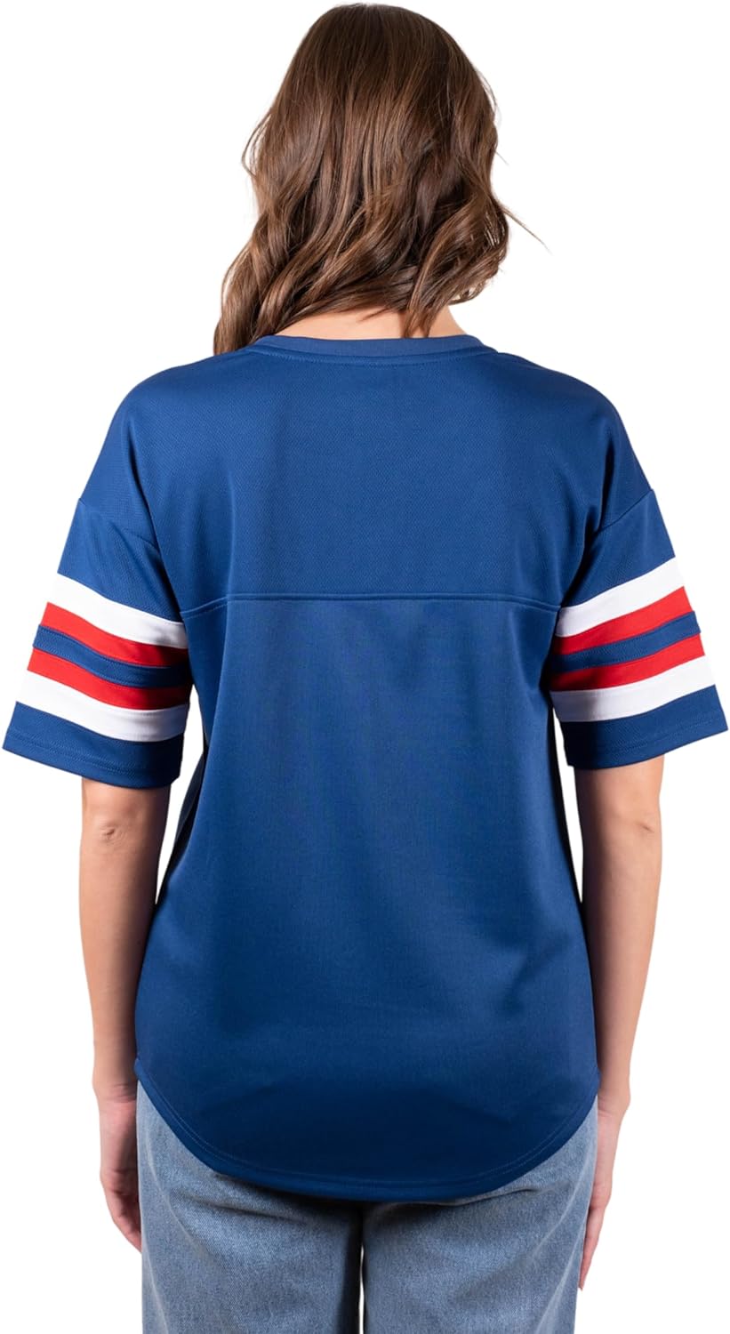 Ultra Game NFL Buffalo Bills Womens Standard Lace Up Tee Shirt Penalty Box|Buffalo Bills - UltraGameShop