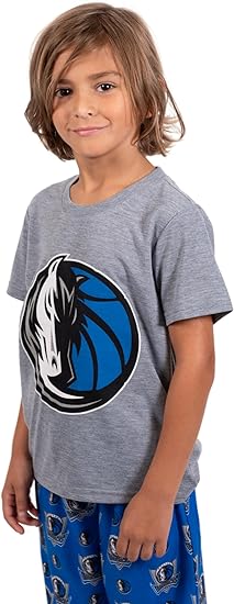 Ultra Game NBA Dallas Mavericks Boys 2 Piece Tee Shirt & Lounge Pants Pajama Set| Dallas Mavericks - UltraGameShop