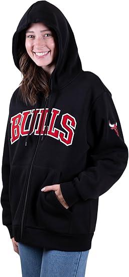 Ultra Game NBA Women's Chicago Bulls Super Soft Full Zip Hoodie Sweatshirt | Chicago Bulls - UltraGameShop