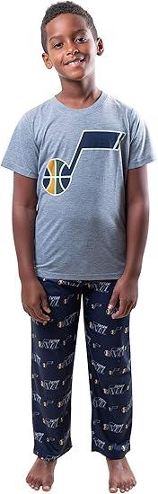 Ultra Game NBA Utah Jazz Boys 2 Piece Tee Shirt & Lounge Pants Pajama Set| Utah Jazz - UltraGameShop