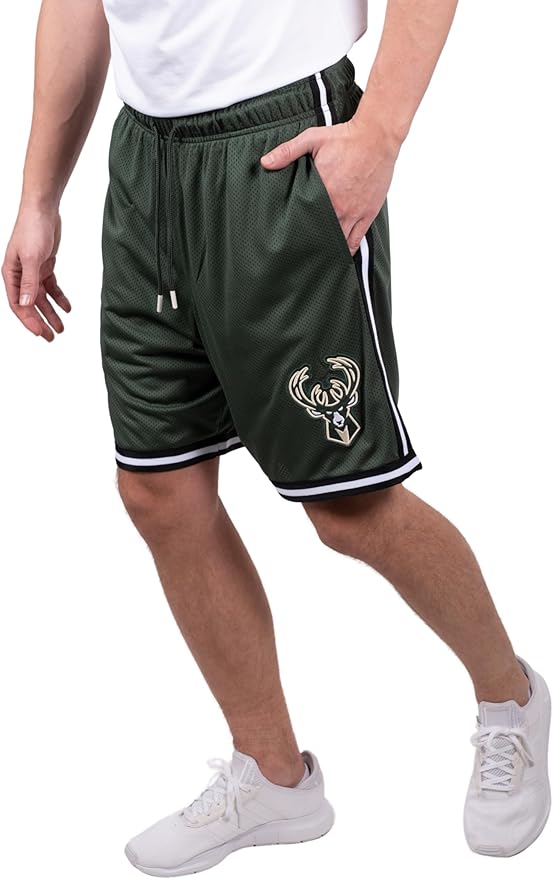 Ultra Game NBA Milwaukee Bucks Men's Slam Active Basketball Training Shorts|Milwaukee Bucks - UltraGameShop