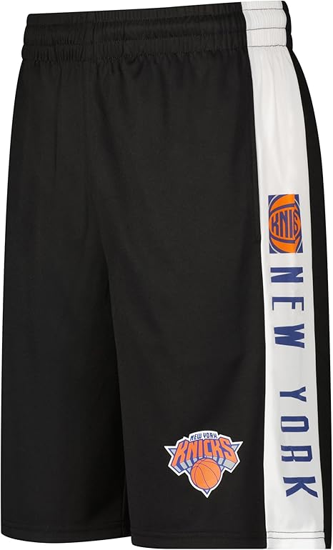 Ultra Game NBA Official Men‚Äôs Super Soft Active Workout Basketball Training Shorts - Unisex, New York Knicks, Black|New York Knicks