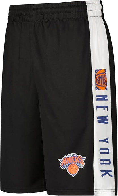 Ultra Game NBA Official Men‚Äôs Super Soft Active Workout Basketball Training Shorts - Unisex, New York Knicks, Black|New York Knicks