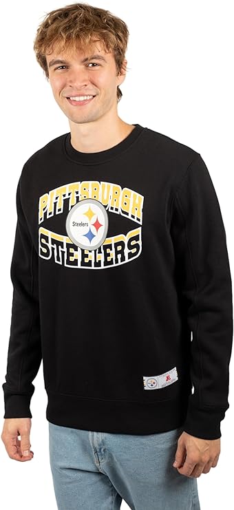 Ultra Game NFL Pittsburgh Steelers Men's Super Soft Ultimate Crew Neck Sweatshirt|Pittsburgh Steelers