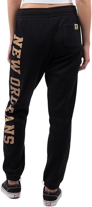 Ultra Game NFL New Orleans Saints Womens Super Soft Fleece Jogger Sweatpants|New Orleans Saints