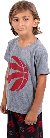 Ultra Game NBA Toronto Raptors Boys 2 Piece Tee Shirt & Lounge Pants Pajama Set| Toronto Raptors - UltraGameShop