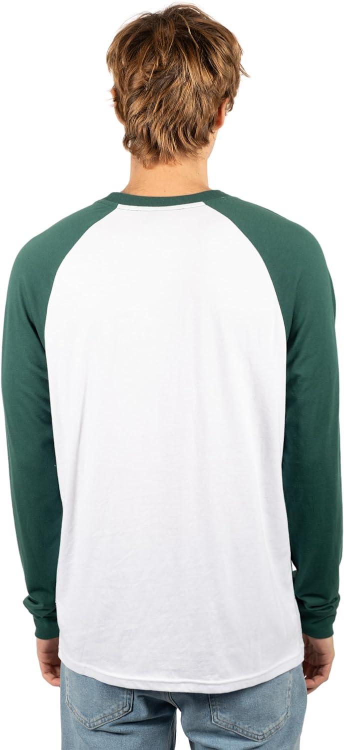 Ultra Game NFL Mens Super Soft Raglan Baseball Long Sleeve T-Shirt| New York Jets - UltraGameShop