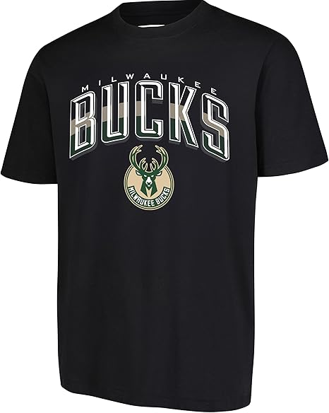 Ultra Game NBA Official Men‚Äôs Super Soft Supreme T-Shirt - Unisex, Milwaukee Bucks, Black|Milwaukee Bucks