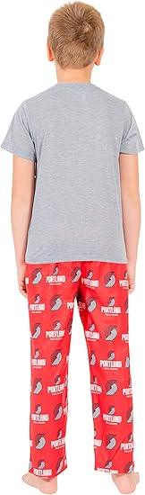 Ultra Game NBA Portland Trail Blazers Boys 2 Piece Tee Shirt & Lounge Pants Pajama Set| Portland Trail Blazers - UltraGameShop