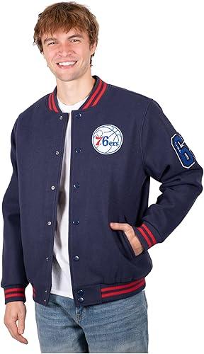 Ultra Game Men's Philadelphia 76ers Game Time Varsity Jacket|Philadelphia 76ers - UltraGameShop