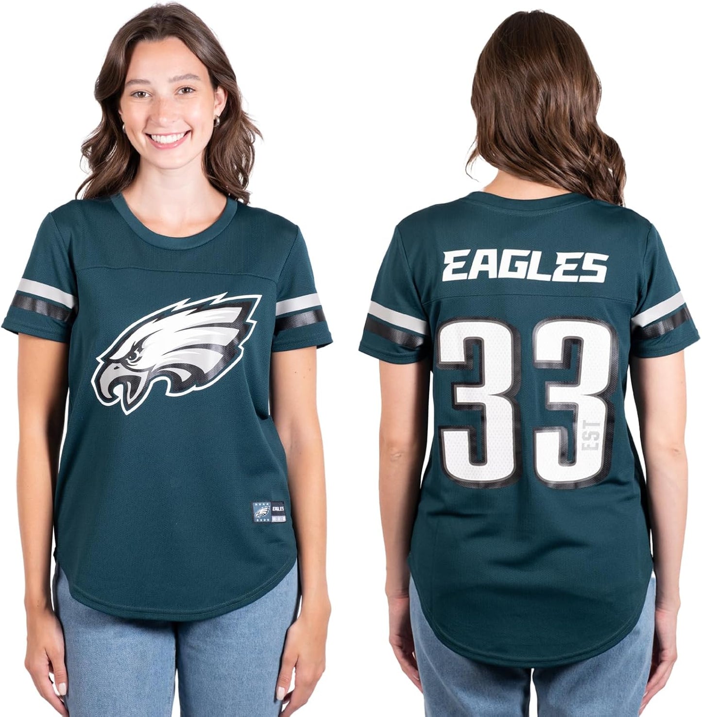 NFL Official Women's Super Soft Mesh Jersey T-Shirt|Philadelphia Eagles