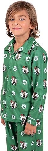 Ultra Game NBA Official Youth 2-Piece Super Soft Button Down Pajamas Set, Boston Celtics, Boys Sizes|Boston Celtics