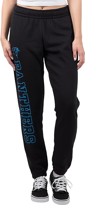 Ultra Game NFL Carolina Panthers Womens Super Soft Fleece Jogger Sweatpants|Carolina Panthers - UltraGameShop