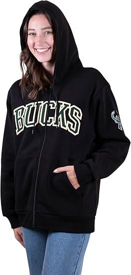 Ultra Game NBA Women's Milwaukee Bucks Super Soft Full Zip Hoodie Sweatshirt | Milwaukee Bucks - UltraGameShop