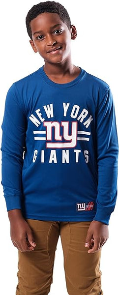 Ultra Game NFL New York Giants Youth Super Soft Supreme Long Sleeve T-Shirt|New York Giants