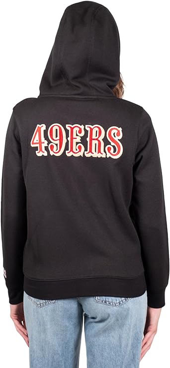 Ultra Game NFL San Francisco 49ers Womens Full Zip Soft Marl Knit Hoodie Sweatshirt Jacket|San Francisco 49ers