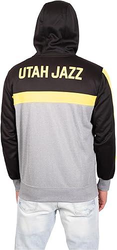 Ultra Game NBA Utah Jazz Men's Contrast Back Cut Full Zip Hoodie Sweatshirt|Utah Jazz - UltraGameShop