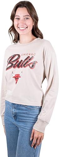 Ultra Game NBA Chicago Bulls Women's Super-Soft Crop Top Shirt|Chicago Bulls - UltraGameShop