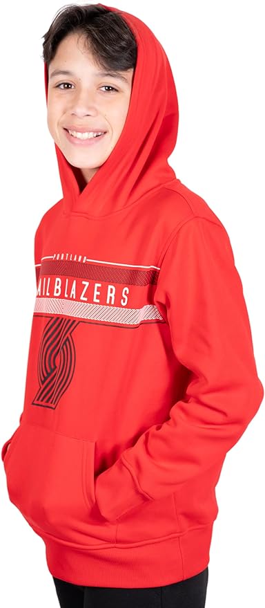 Ultra Game NBA Portland Trail Blazers Boys Super Soft Poly Midtwon Pullover Hoodie Sweatshirt|Portland Trail Blazers - UltraGameShop