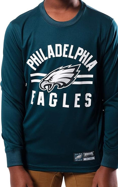 NFL Official Youth Super Soft Supreme Long Sleeve T-Shirt |Philadelphia Eagles