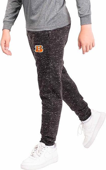 Ultra Game NFL Cincinnati Bengals Youth Extra Soft Black Snow Fleece Jogger Sweatpants|Cincinnati Bengals - UltraGameShop