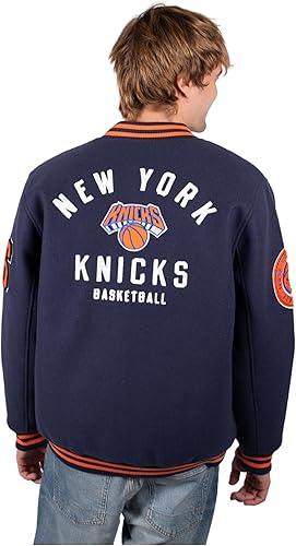 Ultra Game Men's New York Knicks Game Time Varsity Jacket|New York Knicks - UltraGameShop