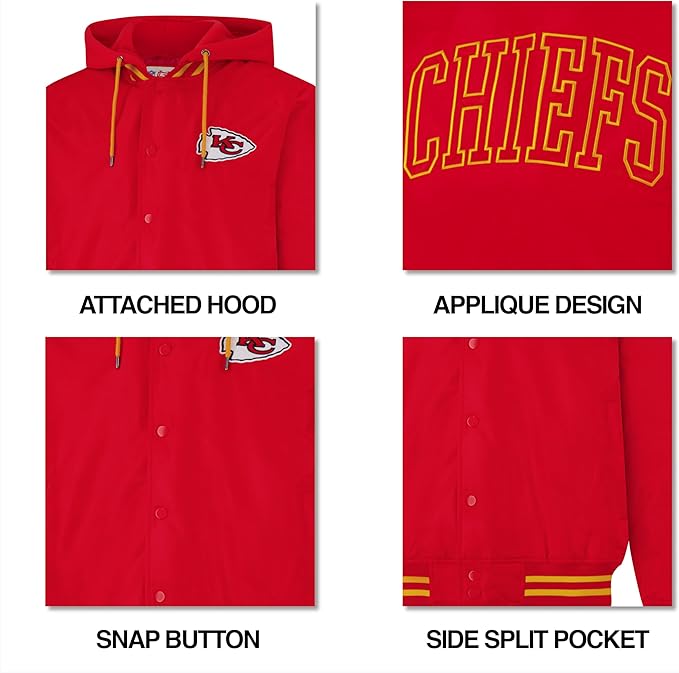 Ultra Game Mens NFL Official Bomber Satin Jacket Hoodie|Baltimore Ravens