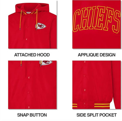 Ultra Game Mens NFL Official Bomber Satin Jacket Hoodie|Baltimore Ravens