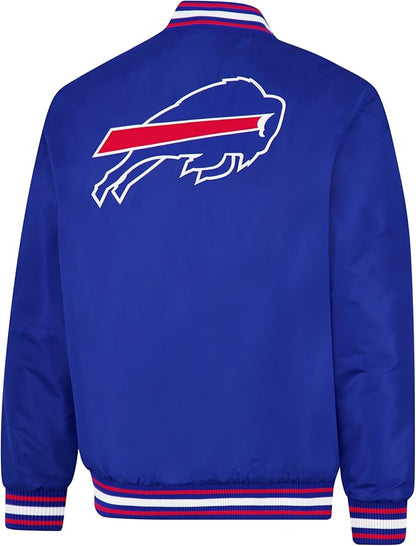 Ultra Game Adults NFL Official Smashing Records Satin Jacket|Buffalo Bills