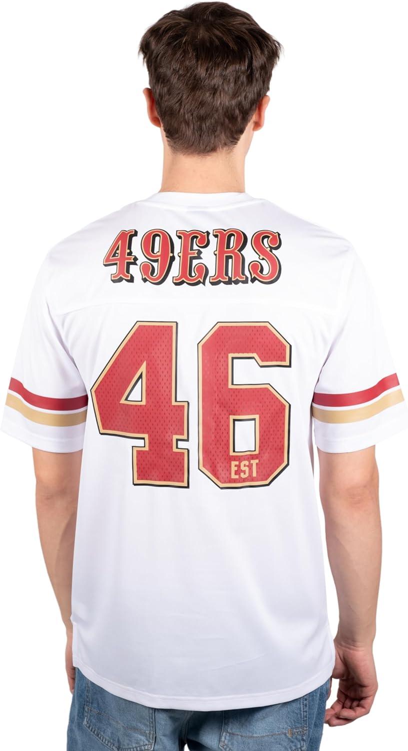 Ultra Game NFL San Francisco 49ers Mens Standard Jersey Crew Neck Mesh Stripe T-Shirt|San Francisco 49ers - UltraGameShop