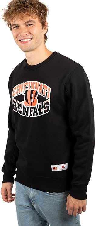 Ultra Game NFL Cincinnati Bengals Men's Super Soft Ultimate Crew Neck Sweatshirt|Cincinnati Bengals - UltraGameShop