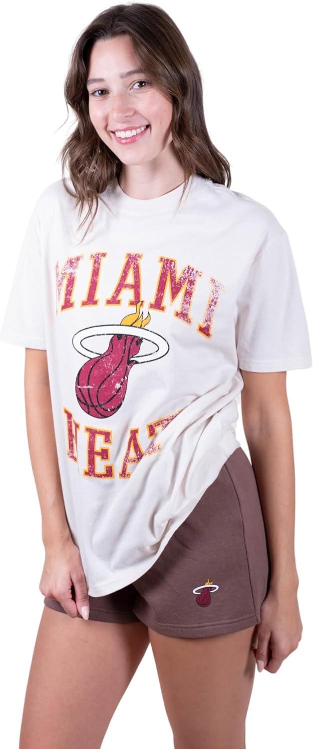 Ultra Game NBA Miami Heat Women's Super Soft T-Shirt & Short Set|Miami Heat - UltraGameShop