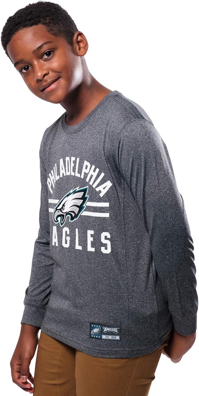 NFL Official Youth Super Soft Supreme Long Sleeve T-Shirt |Philadelphia Eagles