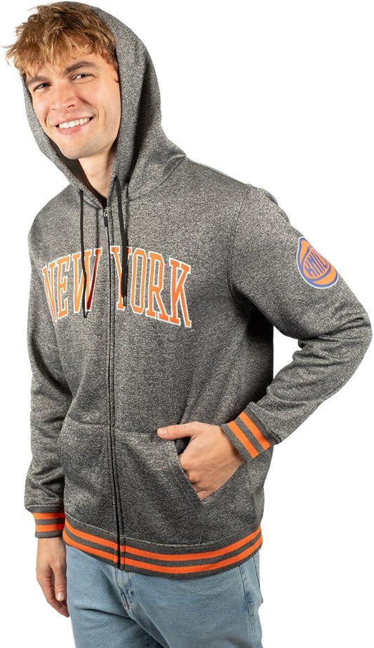 Ultra Game NBA New York Knicks Men's MVP Super Soft Full Zip Hoodie Sweatshirt|New York Knicks - UltraGameShop