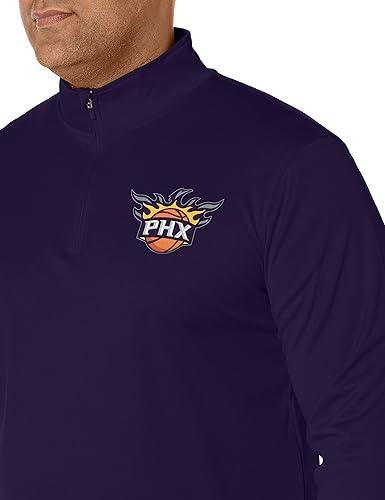 Ultra Game NBA Phoenix Suns Men's Quarter Zip Long Sleeve Pullover T-Shirt|Phoenix Suns - UltraGameShop