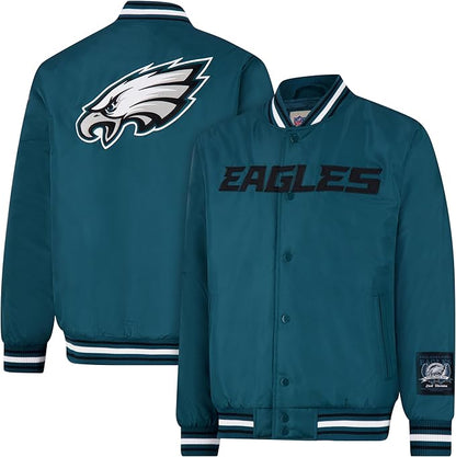 Ultra Game Adults NFL Official Smashing Records Satin Jacket|Philadelphia Eagles