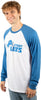 Ultra Game NFL Mens Super Soft Raglan Baseball Long Sleeve T-Shirt| Detroit Lions