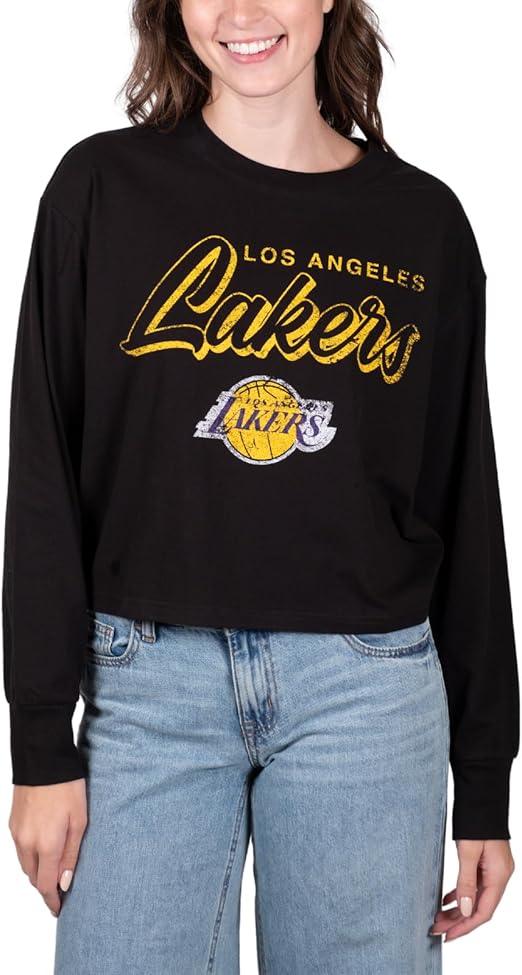 Ultra Game NBA Los Angeles Lakers Women's Super-Soft Crop Top Shirt|Los Angeles Lakers - UltraGameShop