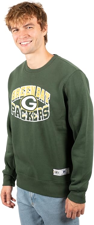 Ultra Game NFL Green Bay Packers Men's Super Soft Ultimate Crew Neck Sweatshirt|Green Bay Packers - UltraGameShop