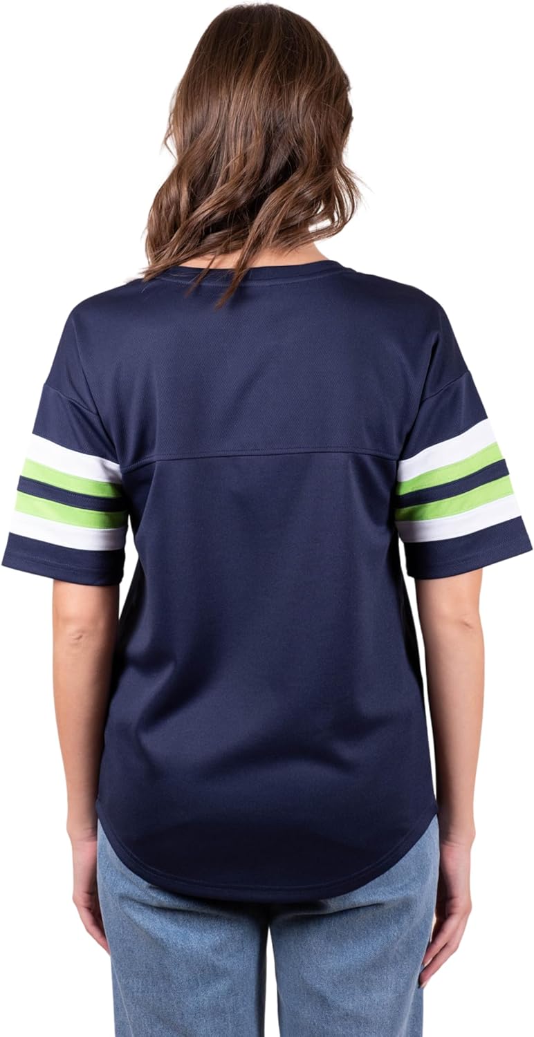 Ultra Game NFL Seattle Seahawks Womens Standard Lace Up Tee Shirt Penalty Box|Seattle Seahawks - UltraGameShop