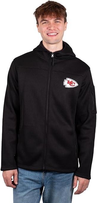 Ultra Game NFL Kansas City Chiefs Mens Standard Extra Soft Fleece Full Zip Hoodie Sweatshirt Jacket|Kansas City Chiefs - UltraGameShop