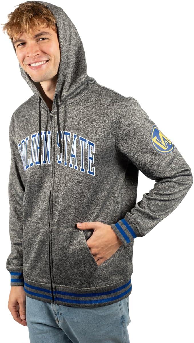 Ultra Game NBA Golden State Warriors Men's MVP Super Soft Full Zip Hoodie Sweatshirt|Golden State Warriors - UltraGameShop